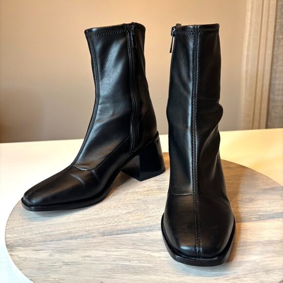 Sam Edelman Wells Ankle Booties Women's Black Leather Block Heel US Size 6 M - Picture 4 of 13